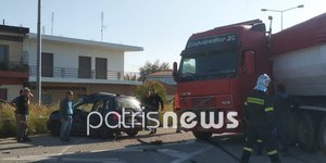 Ηλεία τροχαίο αυτοκίνητο νταλίκα ηλικιωμένος απεγκλωβισμός