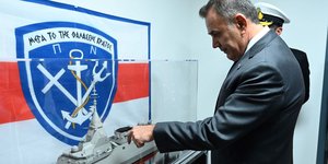 Παρουσία ΥΕΘΑ Νίκου Παναγιωτόπουλου στην καθέλκυση της ΦΓ "Admiral RonarcΆh" του γαλλικού Π.Ν