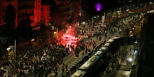 Εναέριο στιγμιότυπο από την πορεία στη μνήμη του Πολυτεχνείου