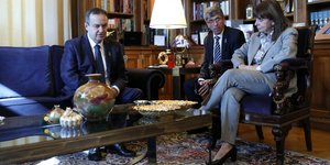 Η Κατερίνα Σακελλαροπούλου συναντήθηκε με τον Σέρβο ΥΠΕΞ, Ίβιτσα Ντάσιτς/ Φωτογραφία:ΓΙΑΝΝΗΣ ΠΑΝΑΓΟΠΟΥΛΟΣ/EUROKINISSI)