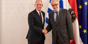 Ο Χρήστος Στυλιανίδης με τον Υπουργό Εσωτερικών της Αυστρίας, Gerhard Karner/ Twitter