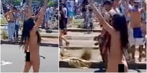 Νεαρή στο Μπουένος Άιρες πανηγύρισε για το Μουντιάλ ολόγυμνη