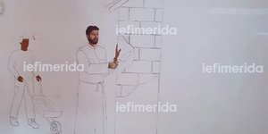 Η τοιχογραφία του πατέρα Αντώνιου στη δομή της Κιβωτού στο Βόλο 