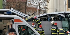 Το λεωφορείο που ενεπλάκη σε τροχαίο δυστύχημα στη Ρουμανία
