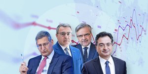 Παύλος Μυλωνάς (ΕΤΕ), Βασίλης Ψάλτης (Alpha Bank), Χρήστος Μεγάλου (Πειραιώς), Φωκίων Καραβίας (Εurobank)