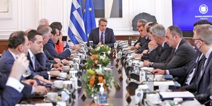 Ο Κυριάκος Μητσοτάκης στο υπουργικό συμβούλιο