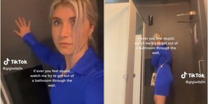 Μπέρδεψε τον τοίχο με πόρτα και πάλευε να βγει από την τουαλέτα 