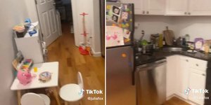 H κουζίνα στο μικρό διαμέρισμα της ηθοποιού Τζούλια Φοξ