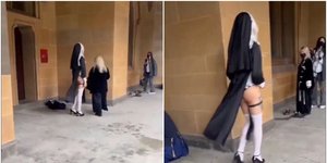 Μοντέλο ντυμένο σαν σέξι καλόγρια θέλησε να φωτογραφηθεί έξω από καθεδρικό ναό 