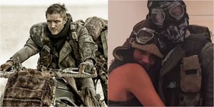 Ο Τομ Χάρντι στην ταινία Mad Max (αριστερά), ο πρίγκιπας Χάρι με τη Μέγκαν (δεξιά)
