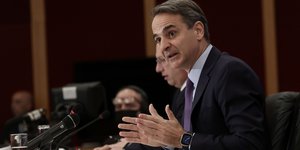 Ο Κυριάκος Μητσοτάκης στη συνέντευξη Τύπου για την οικονομία
