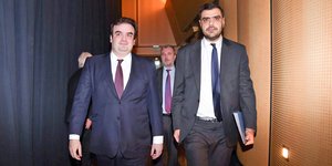 Ο Κυριάκος Πιερρακάκης και ο Παύλος Μαρινάκης