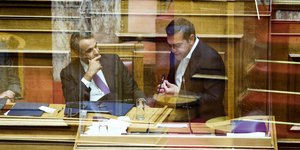 Κυριάκος Μητσοτάκης και Αλέξης Τσίπρας στη Βουλή