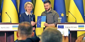 Οι πρόεδροι της Κομισιόν και της Ουκρανίας, Φον ντερ Λάιεν και Ζελένσκι