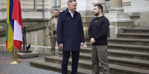 Ο Πολωνός πρόεδρος, Αντρέι Ντούντα και ο Ουκρανός ομόλογός του, Βολοντίμιρ Ζελένσκι/ Φωτογραφία αρχείου: Ukrainian Presidential Press Office via AP