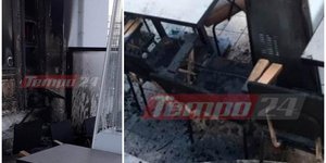 Εμπρησμός σε καφετέρια στη Πάτρα/ Φωτογραφία Tempo24