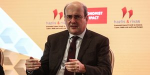 Ο Κωστής Χατζηδάκης στο συνέδριο του Economist/ Φωτογραφία: ΣΩΤΗΡΗΣ ΔΗΜΗΤΡΟΠΟΥΛΟΣ/EUROKINISSI