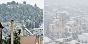 Χιονόπτωση στη Λαμία