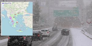 Χάρτης του meteo για τις συνθήκες στο οδικό δίκτυο