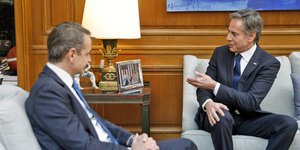 Ο Κυριάκος Μητσοτάκης με τον Άντονι Μπλίνκεν