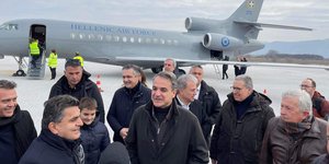 Άφιξη Κυριακού Μητσοτάκη στη Καστοριά/ Φωτογραφία kozan.gr