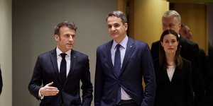 Κυριάκος Μητσοτάκης και Εμανουέλ Μακρόν στην άτυπη Σύνοδο Κορυφής