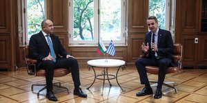Συνάντηση του Πρωθυπουργού Κ. Μητσοτάκη με τον Πρόεδρο της Βουλγαρίας R. Radev (Φωτογραφία ΓΙΑΝΝΗΣ ΠΑΝΑΓΟΠΟΥΛΟΣ/EUROKINISSI)