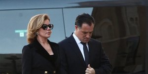 Ευγενία Μανωλίδου και Άδωνις Γεωργιάδης στο μνημόσυνο του τέως βασιλιά