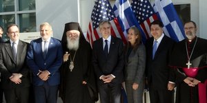 O Αντονι Μπλίνκεν με τον Αρχ. Ιερώνυμο, τον Τ. Τσούνη και τον Γ. Πατούλη