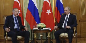 Οι πρόεδροι Τουρκίας και Ρωσίας, Ρετζέπ Ταγίπ Ερντογάν και Βλαντίμιρ Πούτιν
