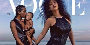 H Ριάνα με τον σύντροφό της ASAP Rocky και τον γιο τυος στο εξώφυλλο της Vogue