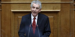 Ο βουλευτής της ΝΔ Σταύρος Καλογιάννης στο βήμα της Βουλής