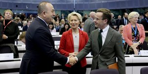 Μεβλούτ Τσαβούσογλου, Ούρσουλα Φον ντερ Λάιεν και Ουλφ Κρίστερσον