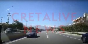 Αυτοκίνητο μπήκε ανάποδα Εθνική Οδό στην Κρήτη