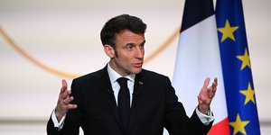 Ο Εμανουέλ Μακρόν σε ομιλία