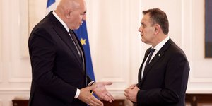 Ο Νίκος Παναγιωτόπουλος και ο Ιταλός υπουργός Άμυνας, Γκουίντο Γκροσέτο/ Φωτογραφία: Facebook