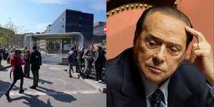 Δημοσιογράφοι έξω από το νοσοκομείο, όπου νοσηλεύεται ο Σίλβιο Μπερλουσκόνι