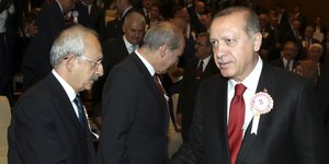 Οι δύο βασικοί μονομάχοι των προεδρικών εκλογών του Μαϊου στην Τουρκία, Ρετζέπ Ταγίπ Ερντογάν και Κεμάλ Κιλιτσντάρογλου 