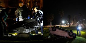 Μεταφορά της σορού του δράστη της επίθεσης με το ΙΧ στο Τελ Αβίβ του Ισραήλ