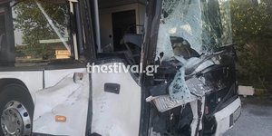 Tροχαίο με ΚΤΕΛ στον Πλαταμώνα