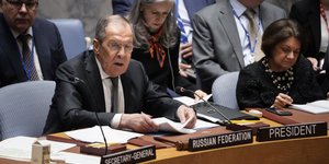 Ο Σεργκέι Λαβρόφ προήδρευσε στη συνεδρίαση του Συμβουλίου Ασφαλείας του ΟΗΕ/ AP Photos