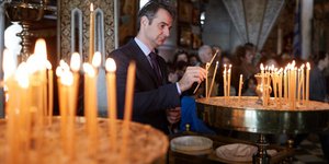 Ο Κυριάκος Μητσοτάκης στη Τήνο