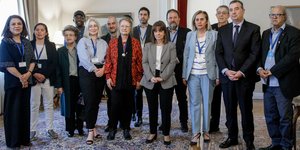 Η Πρόεδρος της Δημοκρατίας συναντήθηκε με την Εκτελεστική Επιτροπή της Διεθνούς Ομοσπονδίας Δημοσιογράφων/ Φωτογραφία: ΓΙΩΡΓΟΣ ΚΟΝΤΑΡΙΝΗΣ/ EUROKINISSI