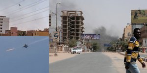 Καπνός και μαχητικά πάνω από το Χαρτούμ, πρωτεύουσα του Σουδάν