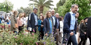 Κυριάκος Μητσοτάκης, Μαρέβα Γκραμπόφσκι, στην ανθοκομική έκθεση Κηφισιά