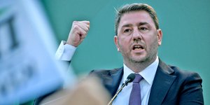 Ο Νίκος Ανδρουλάκης στην προεκλογική συγκέντρωση του ΠΑΣΟΚ 