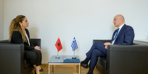 Συνάντηση Νίκου Δένδια με την Αλβανίδα ομόλογό του