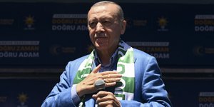 Εκλογές στην Τουρκία: Ο Ρετζέπ Ταγίπ Ερντογάν στην ομιλία του στην Κερασούντα / Φωτογραφία: Twitter