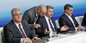 Κουτσούμπας, Ανδρουλάκης, Τσίπρας στο ντιμπέιτ