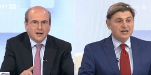 Ο Κωστής Χατζηδάκης και ο Νίκος Φαραντούρης